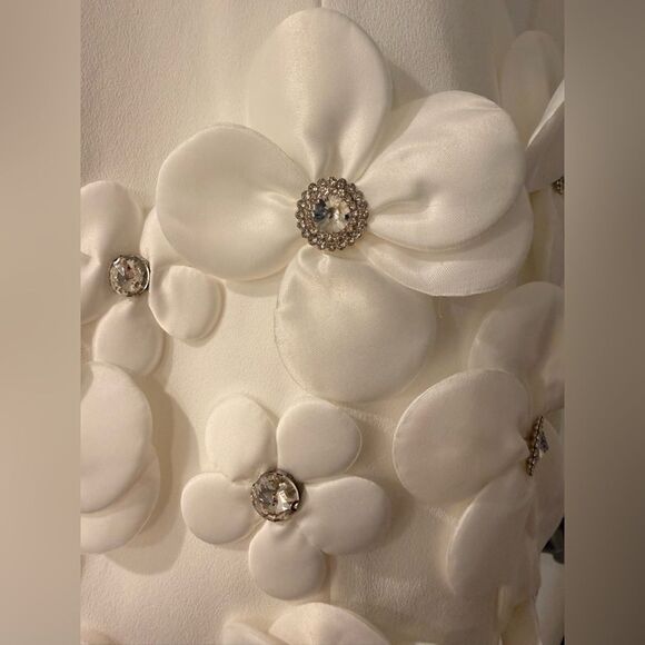 NWOT BRONX AND BANCO Estelle White Mini Dress , Elegant Floral Dress - Picture 8 of 16